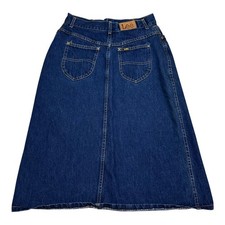Vintage Lee Riders Maxi Cotton Dark Wash Denim Skirt Women Junior 11 26" Waist