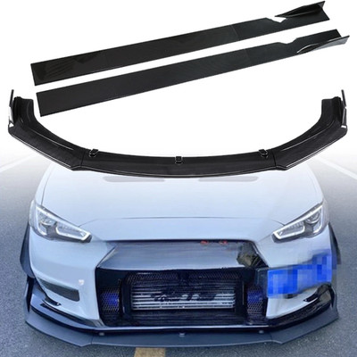 Front Bumper Lip Spoiler Splitter Carbon Fiber For Mitsubishi Lancer Evo