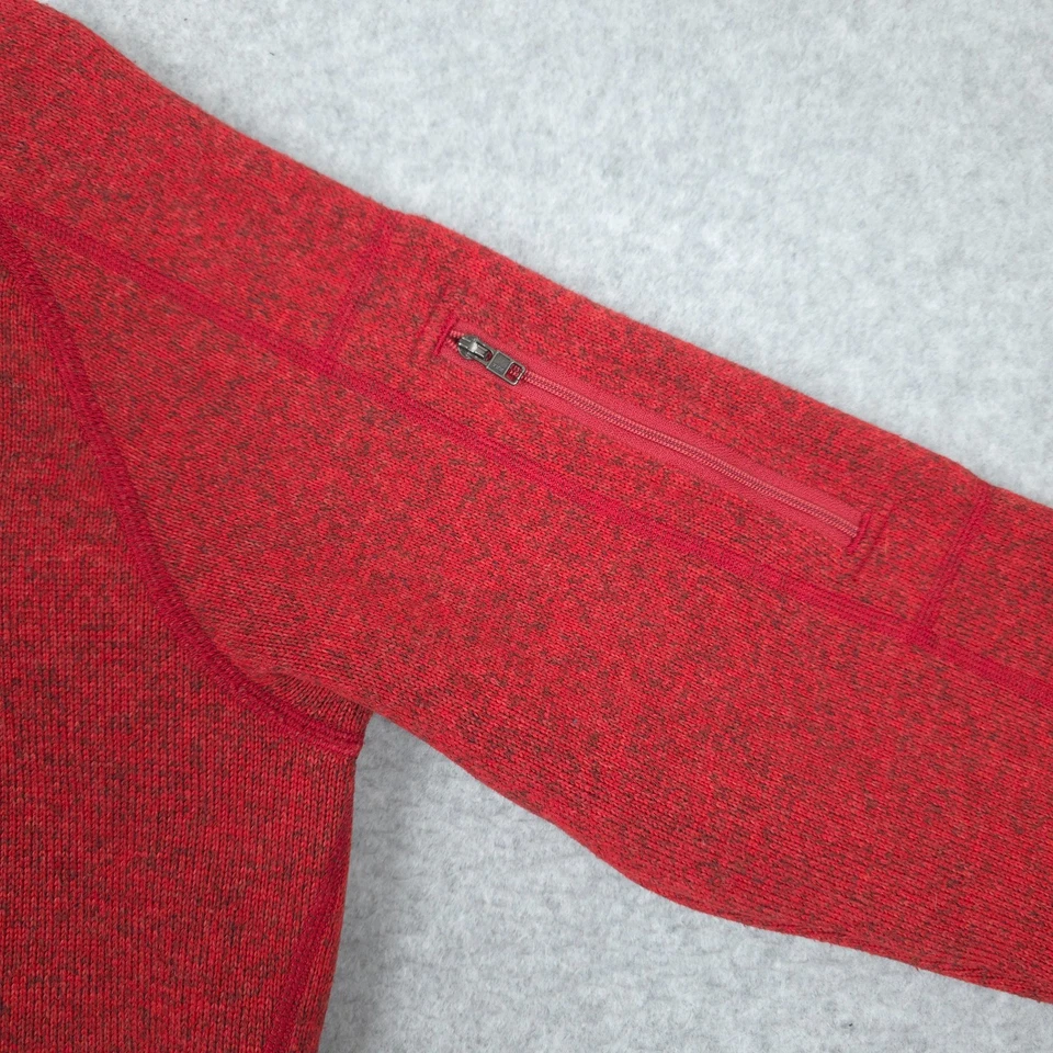 Suéter Patagonia Better feminino grande vermelho 1/4 zíper lã caminhada casual pulôver - Imagem 4 de 4
