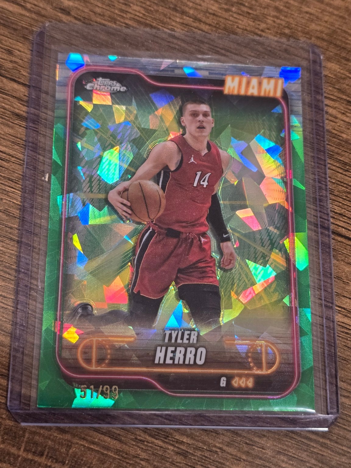 2024-25 Tyler Herro Topps Chrome Sapphire #79 Green 51/99 Miami Heat