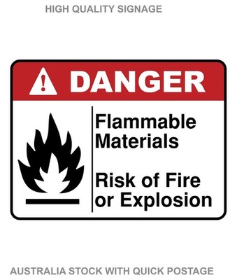 DANGER Risk of Fire or Explosion Safety Sign Sticker HighQuality pick size A4/A5