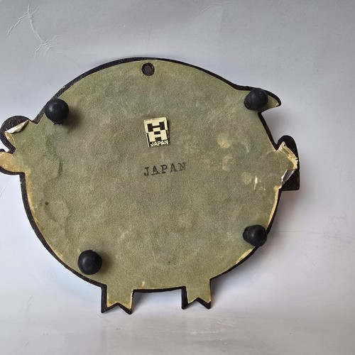 Piatto piano vintage Japan maiale ghisa finto vetro colorato resina rosso arancione - Foto 4 di 13