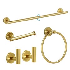 Brushed Gold Bathroom Hardware Set, 24 Inch SUS304 Stainless Steel Bath Towel...
