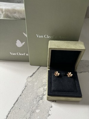 Van Cleef & Arpels Mini Pave Frivole Earrings Full Set Receipt