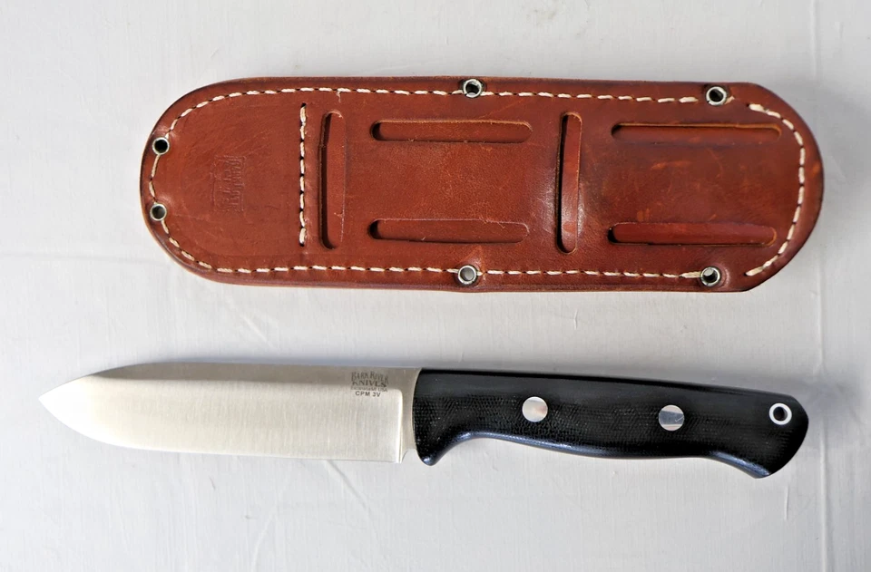 Cuchillos Bark River Bravo 1.25 LT - Sin rampa - Micarta de lona negra con funda Foto 2 de 4