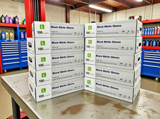 10 Boxes Black Nitrile Gloves Large  XL 100ct Disposable Latex Free PowderFree
