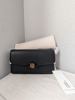 NWT Tory Burch Robinson Pebbled Leather Crossbody In Black | eBay