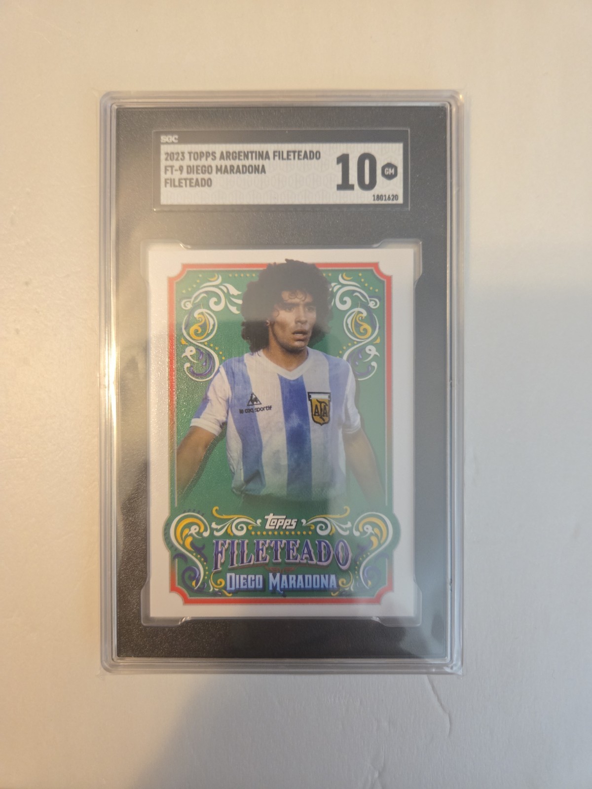 2023 Topps Argentina Fileteado Fileteado Diego Maradona Ft-9 Sgc 10 Gem Mint