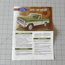 Moebius Models Ford 1970 F-100 Custom Kit #1228 Instructions Only