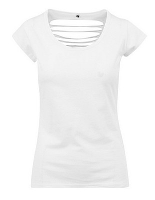 Build Your Brand Back Cut Tee Damen Frauen T-Shirt Rücken frei