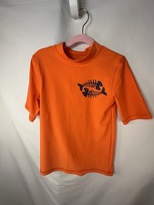 Boys Cherokee Fish Orange Swim Rash Guard Top Size Medium 8/10