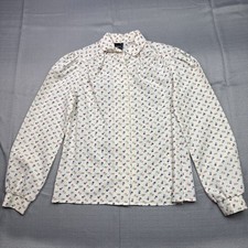 Vintage Body English Womens Lightweight Floral Print Blouse Sz M USA Made