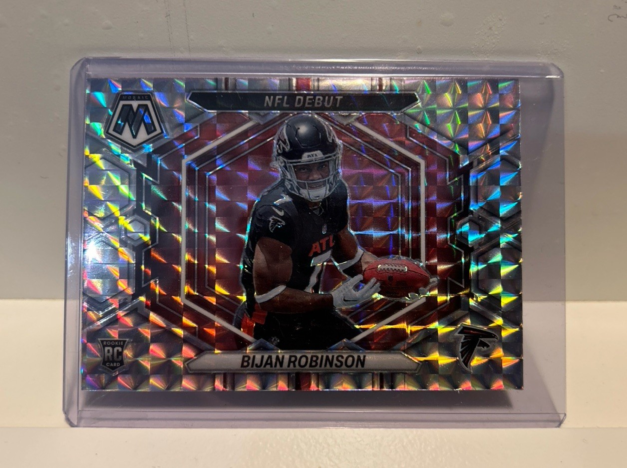 2023 Panini Mosaic Bijan Robinson NFL Debut White /25 #ND-9 Atlanta Falcons (RC)