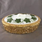 VTG Consolidated Bird of Paradise Oval Covered Candy Dish Charleton Ivy Pattern