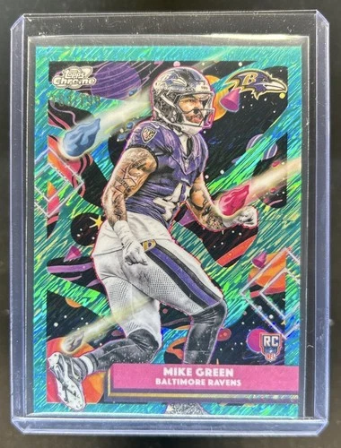 2025 Topps Cosmic Chrome Mike Green RC Aqua Equinox Refractor #/199 Ravens