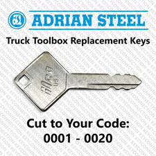 Adrian Steel Truck Toolbox Key Cut to Your Code 0001 - 0020