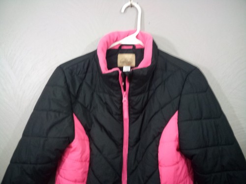 Girl’s Sears Roebuck & Co. Quilted Puffer Jacket Black & Hot Pink Size XL (16) - Picture 5 of 6