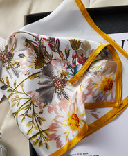 100 Silk Mulberry Shawl Bandana 53X53cm floral Print Neckerchief Scarf wrap new