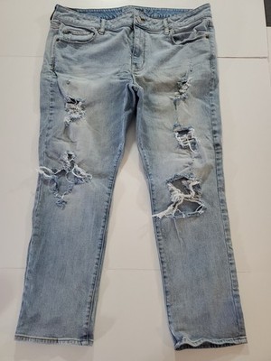 American Eagle Jeans Women's 18 Skinny Mom Jean Distressed/Destroyed Y2K Stretch