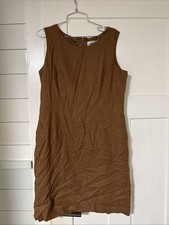 Adolfo Studio Linen Shift Dress Women 14