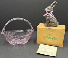 Longaberger 2006 Collector's Club Glass Crocus Basket w/Resin Chocolate Bunny