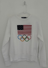 POLO RALPH LAUREN Sweatshirt Sz XS White Crewneck Team USA Summer Olympics NEW