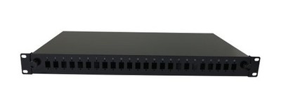 LWL-Patchpanel 12xLC-Duplex-Buchsen, 19'', OM4, 50/125u Multimode, Schwarz