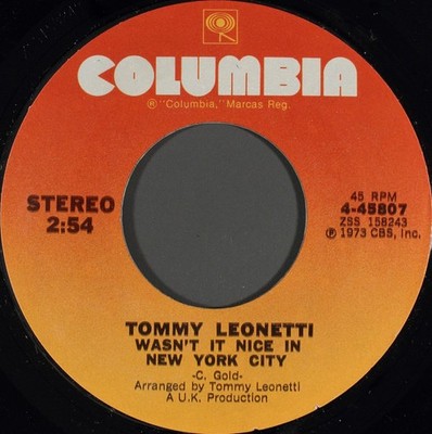 Tommy Leonetti - Wasn't It Nice In New York City, 7'', (Vinyl)