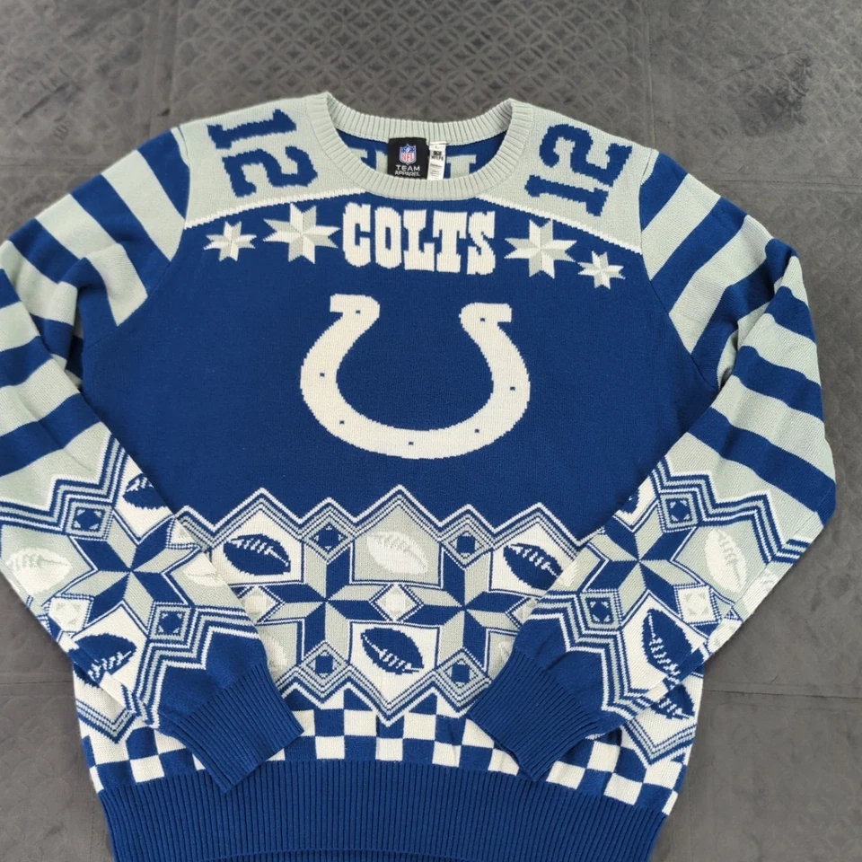 Свитер Indianapolis Colts рождественские праздники одежда Andrew Luck NFL мужской большой - Изображение 3 из 4