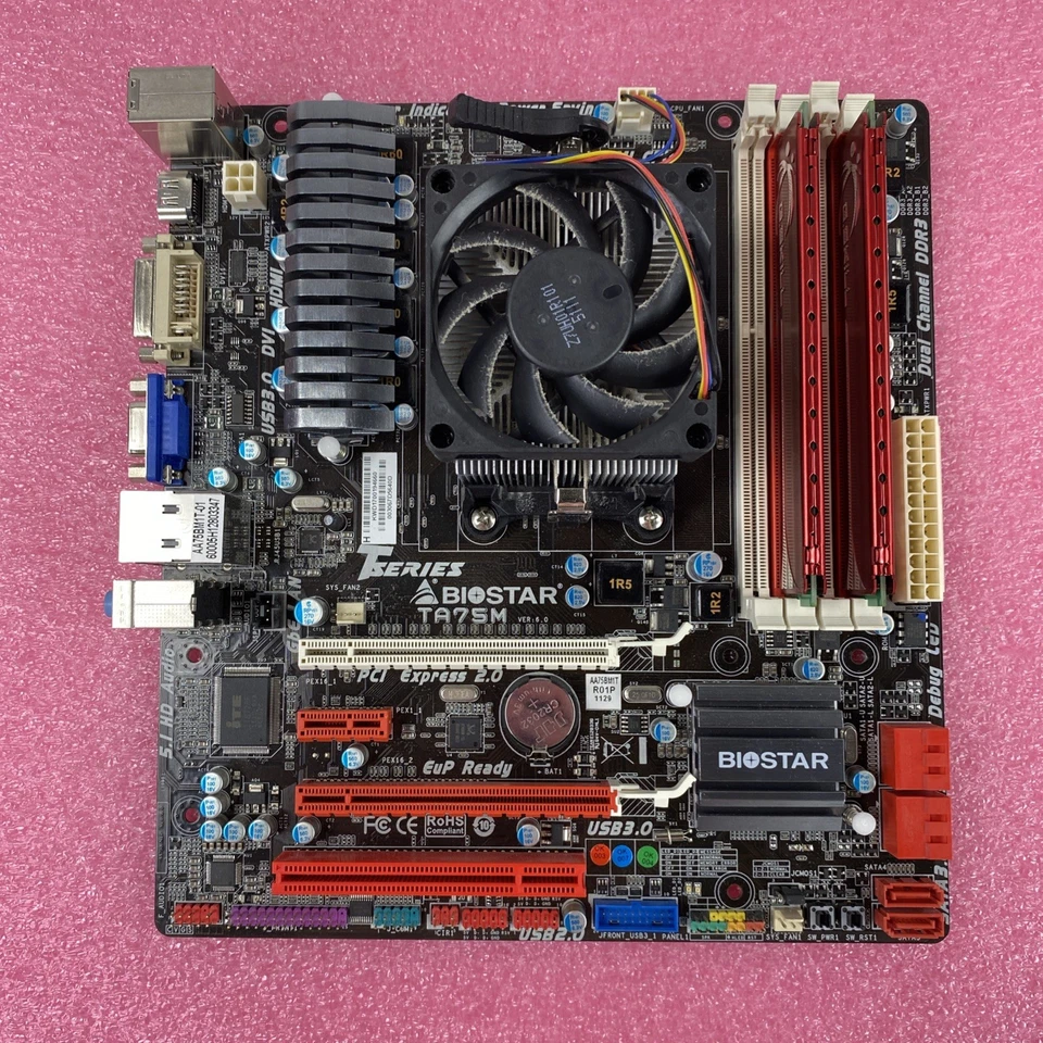 Biostat TA75M Motherboard AMD A8-3870 3.00 GHz 3GB RAM w/ Shield - Image 3 of 4