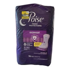 Poise - Fresh Protection Overnight Pads 36 ct - Extra Coverage