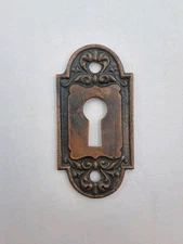  Antique/Vintage Skeleton Key Hole Cover Escutcheon Brass Victorian Hardware 