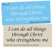 Joanie Inspirational Stencil All Things Through Christ Christian Bible DIY Signs