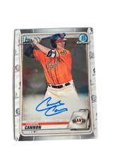 Connor Cannon Auto On Card 2020 1st Bowman Chrome Card #CPA-CC