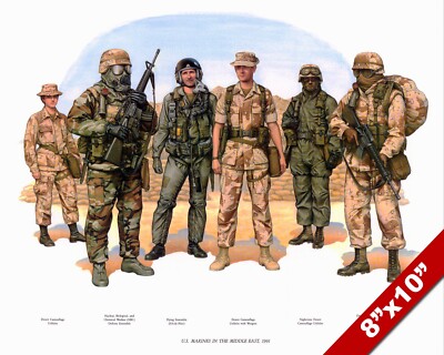 USMC UNITED STATES MARINES 1990'S COMBAT UNIFORMS PAINTING ART