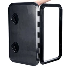 24"x14" Marine Boat Deck Hatch,Boat Access Hatch & Lid, Black