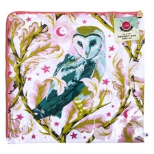 Tula Pink Night Owl XL Corner Zip Bag Notion, Clear Vinyl with Printed Design
