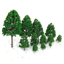 Mini Poplar Forest Animals Figures Model Tree Green Trees 12 Pcs
