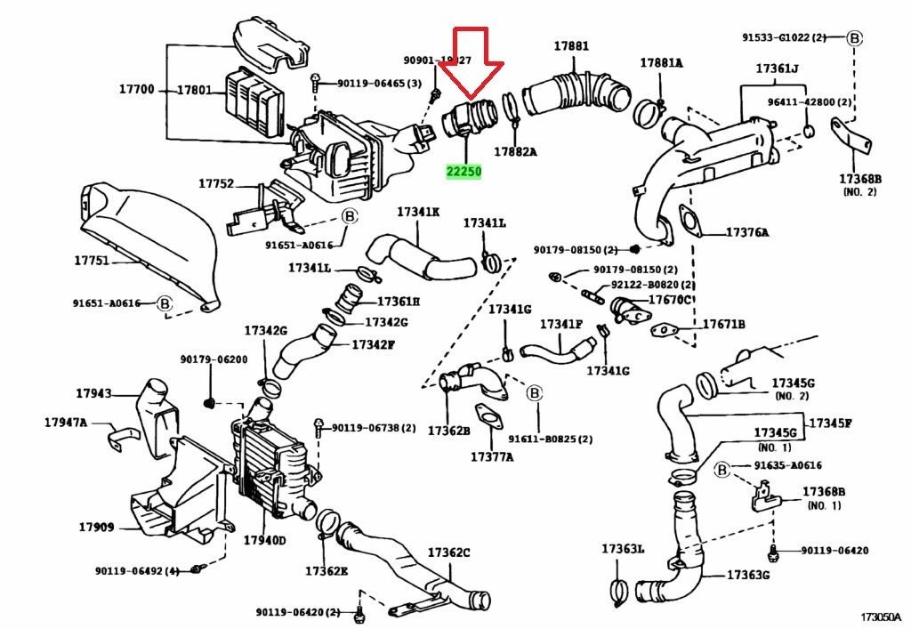 TOYOTA DENSO エアフローメーターjzx100 OEM Toyota Chaser JZX100