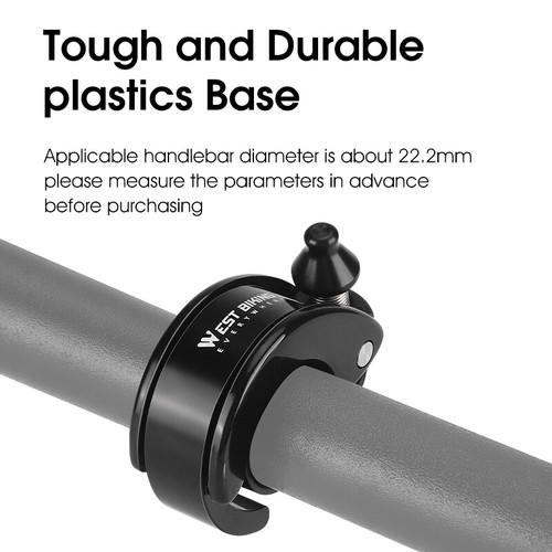 WEST BIKING Hidden Bike Bell Aluminum Bicycle Handlebar Bell 22.2mm 100dB Black - Picture 10 of 14