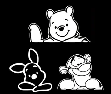 Pooh Tigger Piglet 4" White Vinyl Decals Car Truck Window Tumbler Laptop Tablet
