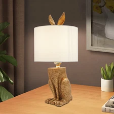 Rabbit Table Lamp Modern Golden Lamp Desk Light Office Bedroom Durable Decro