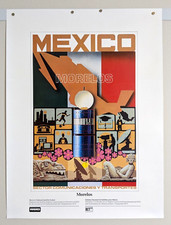 Hughes Aircraft Poster Morelos Sattelite Mexico Communications 1985 Vintage