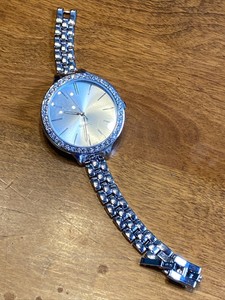 shiny silver watch