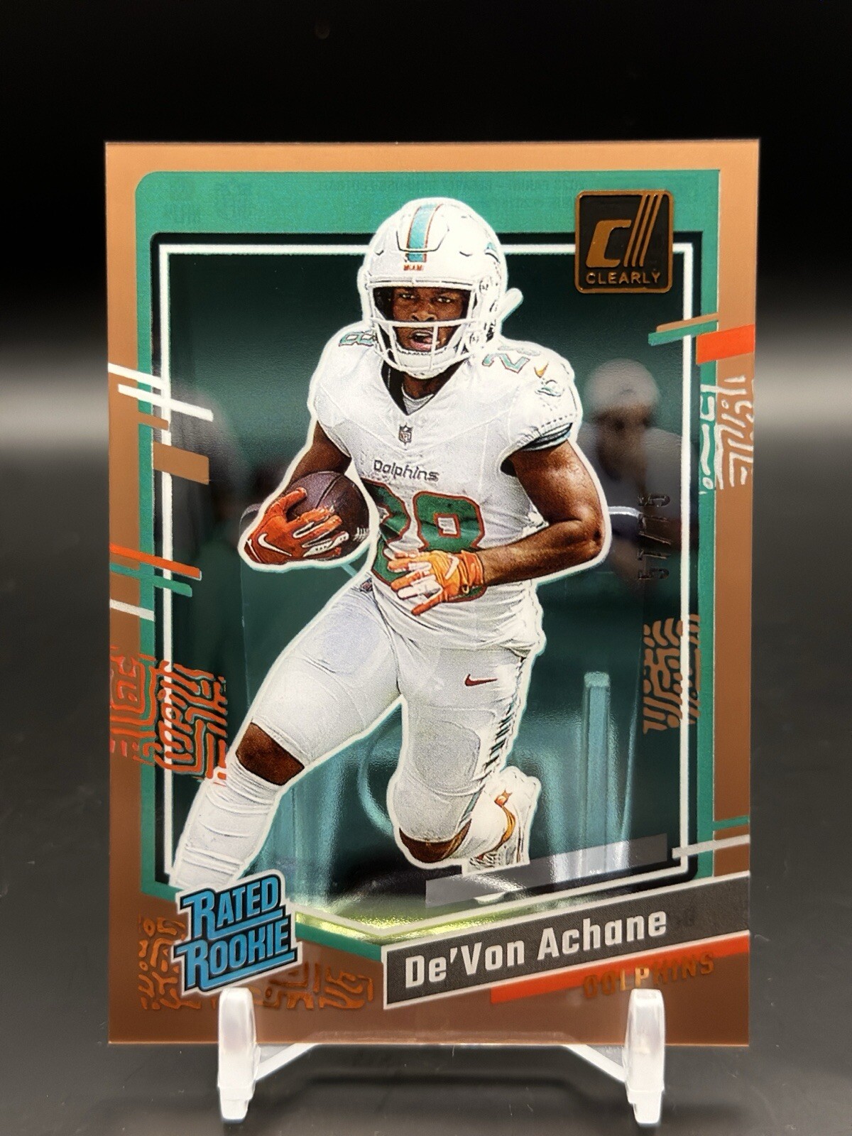 Devon Achane 2023 Panini Clearly Donruss Football #59 Bronze /75