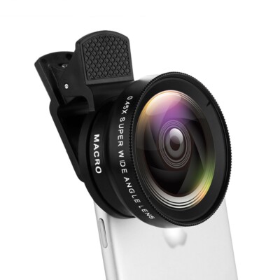 2 Functions Mobile Phone Lens 0.45X Wide Angle Len & 12.5X Macro HD Camera Lens