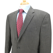 Jos A Bank Dark Gray Tailored Fit 100 Wool Houndstooth Blazer Sport Jacket 42R