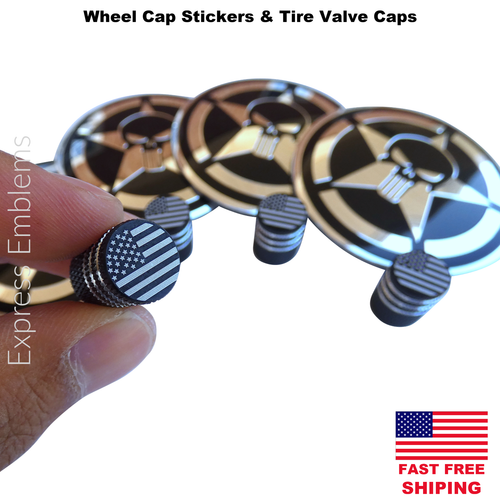 Universal Wheel Center Caps Punisher Wheel Center Cap Decals (2.2 - Foto 9