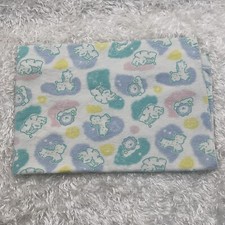 Vintage Baby Blanket Zoo Animals Cotton Pastels Flannel Receiving Lion Giraffe