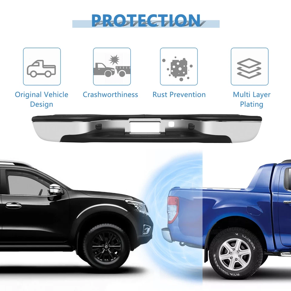 Chrome Rear Complete Step Bumper Assembly Fits 1999-2006 Chevy Silverado 1500 - Изображение 2 из 4